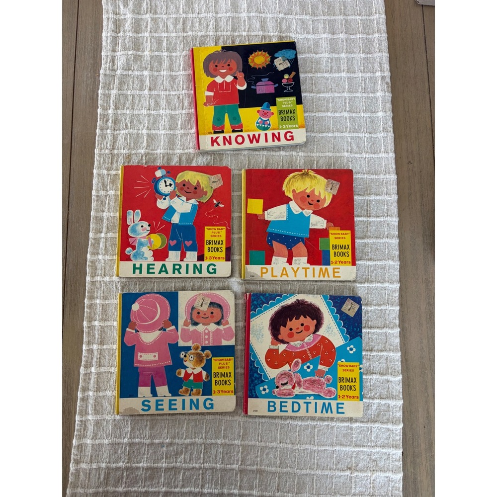 Vintage Brimax Books Show Baby Plus Series Board Book Lot of 5 1970s Retro Kids